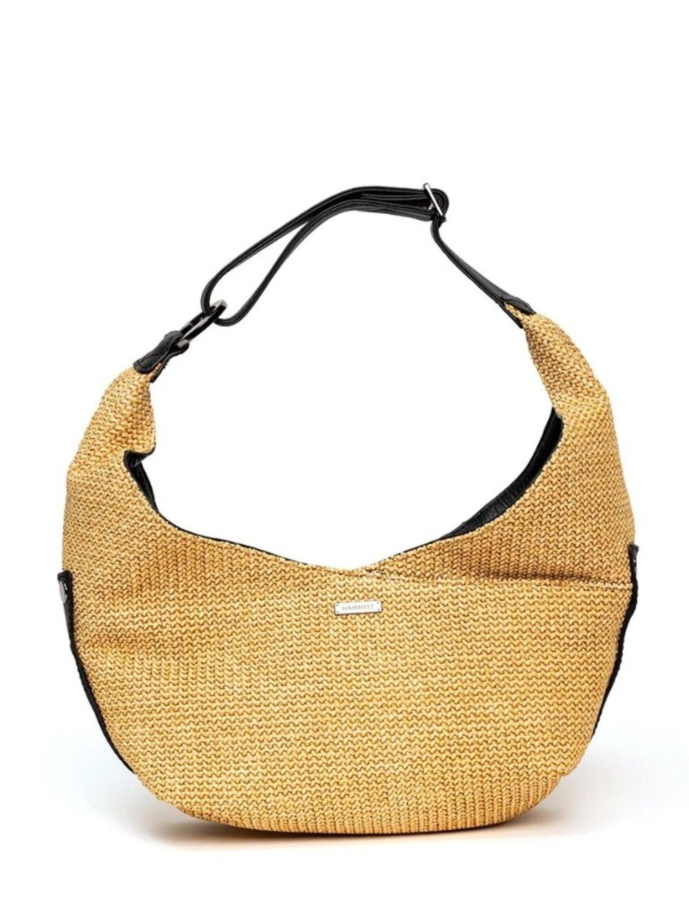 Hammitt $425 Tom Zip Medium Smooth Raffia Bag Noir NWT!